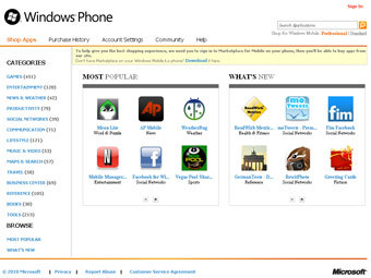    Windows Phone Marketplace